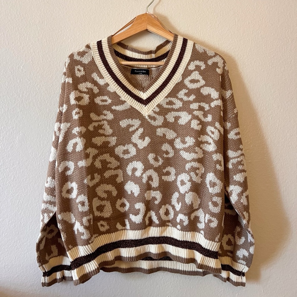 Funkitribe | Brown and Cream Cheetah Sweater